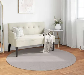 vidaXL Tepih za unutrašnjost LUGO Krem Ø 120 CM Poliester - Venlo