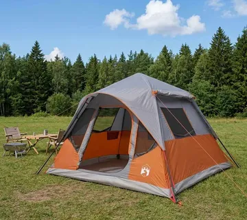 vidaXL Instant šator s krovom Siva i narančasta 305 x 275 x 190 cm - Venlo