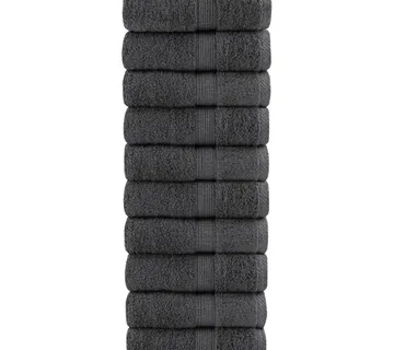 vidaXL Premium ručnici za pranje SOLUND 10 kom antracit 30x30 cm 600 g/m² - Venlo