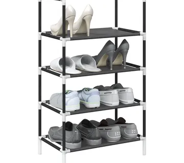 vidaXL Stalak za cipele 4 razine crni 44x28x77 cm netkana tkanina - Venlo
