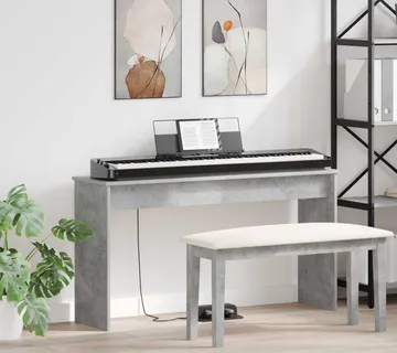 vidaXL Stalak za klavijaturu Betonski sivi 120 x 32 x 64 cm - Venlo