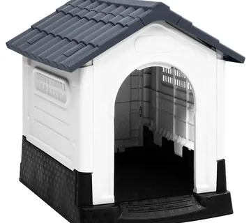 vidaXL Kućica za pse siva 57x68x66 cm polipropilen - Venlo