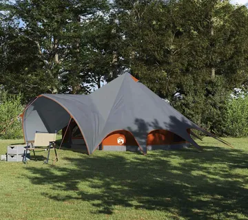vidaXL Šator Teepee za 5 osoba 5-osobni Siva i narančasta - Venlo