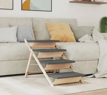 vidaXL Stepenice za pse sive 105 x 47 cm od masivne jelovine - Venlo