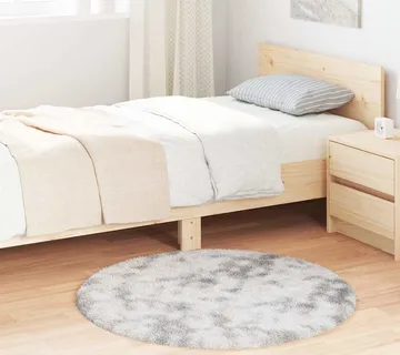 vidaXL Čupavi tepih s visokim vlaknima NAVARRA srebrnosiva 100x100cm - Venlo