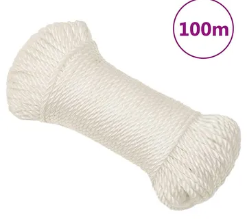 vidaXL Radno uže bijelo 6 mm 100 m od polipropilena - Venlo