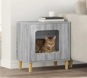 vidaXL Mačja Kuća Siva Sonoma 51 x 30 x 52 cm Konstruirano drvo - Venlo