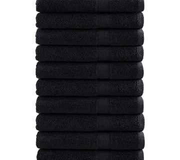 vidaXL Ručnici SOLUND 10 kom crni 100 x 200 cm 600 gsm - Venlo