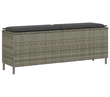 vidaXL Vrtna klupa s jastukom siva 110x30x40,5 cm poliratan - Venlo