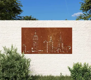 vidaXL Vrtni zidni ukras 105 x 55 cm čelik COR-TEN s uzorkom horizonta - Venlo