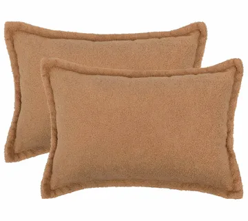 vidaXL Presvlaka za jastuk 2 pcs HOUTEN Bež 50 x 75 cm Bouclé - Venlo