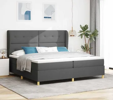 vidaXL Krevet s opruga kutije Tamno siva 200 x 200 cm tkanina - Venlo
