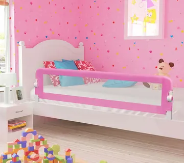 vidaXL Sigurnosna ograda za dječji krevet ružičasta 180x42 cm poliester - Venlo