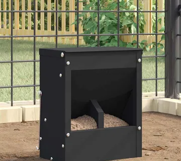 vidaXL Hranilica za zečeve Crna 20 x 12,5 x 25 cm 3 kg - Venlo