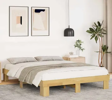 vidaXL Okvir kreveta bez madraca 140x190 cm puno drvo hrast - Venlo