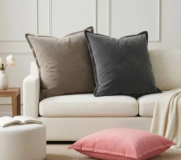 vidaXL Presvlaka za jastuk 2 pcs HOUTEN Tamnosiva 65 x 65 cm Baršun - Venlo