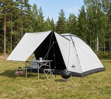 vidaXL Kamping šator 6-osobni Bijeli Blackout Poliester i čelik - Venlo