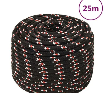vidaXL Brodski konop crni 14 mm 25 m od polipropilena - Venlo
