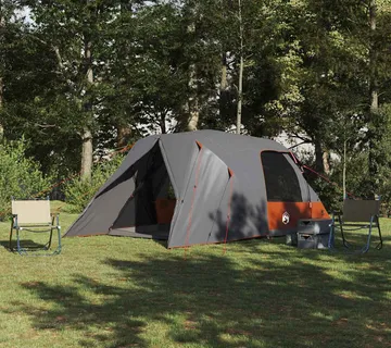 vidaXL Šator Dome za 4 osobe Siva i narančasta 455 x 252 x 178 cm - Venlo