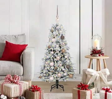 vidaXL Umjetno božićno drvce s nogom s stalakom Bijelo 120 cm PE i PVC - Venlo