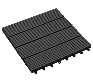 vidaXL Pločice za decking 11 kom. Crna 30 x 30 cm WPC - Venlo