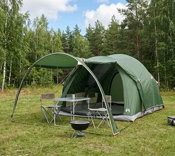 vidaXL Tunelski šator 370 x 275 x 210 cm Zelena Poliester i čelik - Venlo