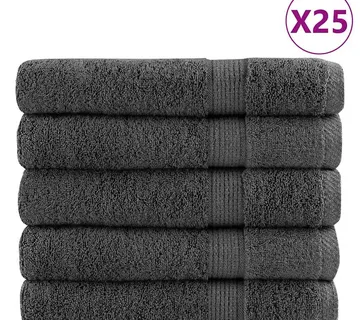 vidaXL Ručnici SOLUND 25 kom antracit 100 x 200 cm 600 gsm - Venlo