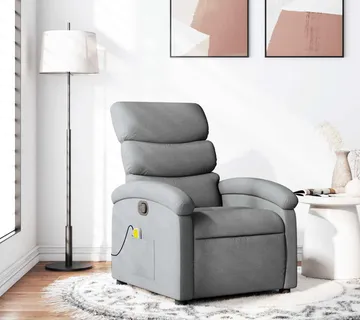 vidaXL Masažna fotelja za odmor, svijetlo siva tkanina - Venlo