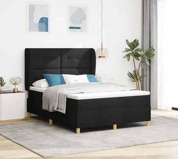 vidaXL Krevet s opruga kutije s uzglavljem Crna 200 x 140 cm tkanina - Venlo