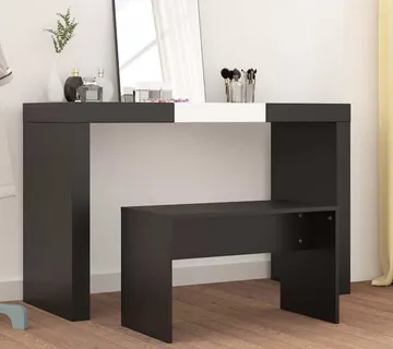 vidaXL Toaletni stolac crni 70 x 35 x 45 cm od konstruiranog drva - Venlo