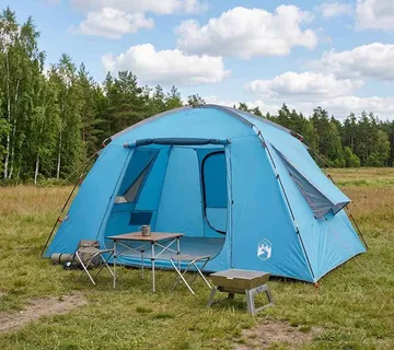 vidaXL Kabinski šator s krovom Plava 400 x 210 x 180 cm Poliester - Venlo
