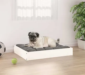 vidaXL Krevet za pse bijeli 61,5x49x9 cm od masivne borovine - Venlo
