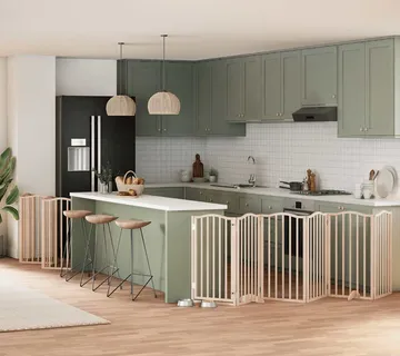 vidaXL Vrata za pse s vratašcima 12 panela sklopiva 600 cm drvo topole - Venlo
