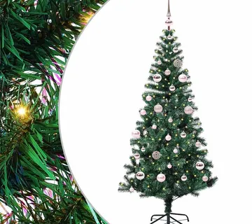 vidaXL Umjetno predsvijetljeno božićno drvce Zelena 150 cm PVC i metal - Venlo
