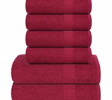 vidaXL Set ručnika FROGN od 6 dijelova bordo 360 g/m² - Venlo