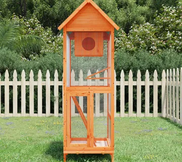 vidaXL Kućica za ptice smeđa 60 x 58,5 x 160 cm od masivne borovine - Venlo