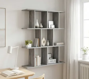 vidaXL Polica na zidu Siva Sonoma 80 x 20 x 96 cm Konstruirano drvo - Venlo