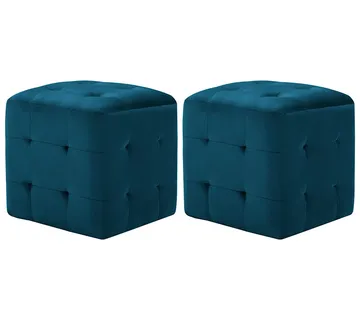 vidaXL Tabure 2 kom plavi 30 x 30 x 30 cm od baršunaste tkanine - Venlo