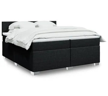 vidaXL Krevet s oprugama i madracem crni 200x200 cm od tkanine - Venlo