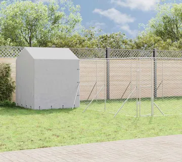 vidaXL Vanjski kavez za pse s krovom srebrni 10x6x2,5m pocinčani čelik - Venlo