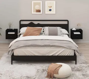 vidaXL Zidni noćni ormarići 2 kom Crna 50x36x40 cm - Venlo