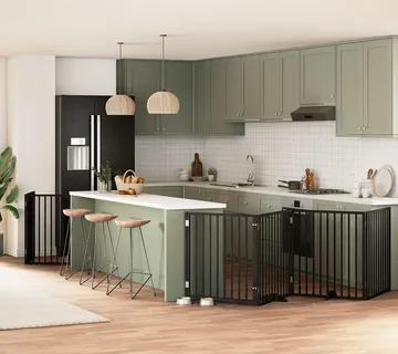 vidaXL Vrata za pse s vratašcima 10 panela sklopiva 800 cm drvo topole - Venlo