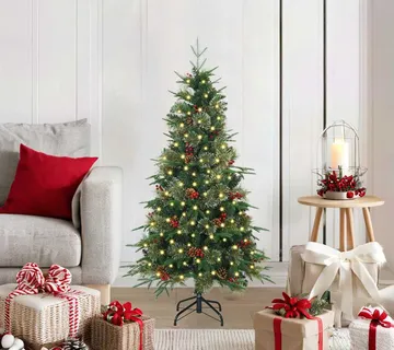 vidaXL Umjetno božićno drvce s nogom s stalakom Zelena 120 cm PE i PVC - Venlo
