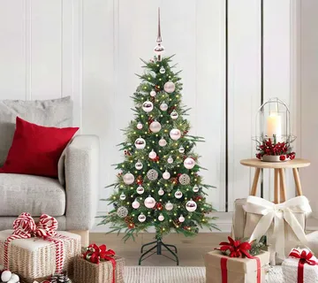 vidaXL Umjetno božićno drvce s nogom s stalakom Zelena 120 cm PE i PVC - Venlo