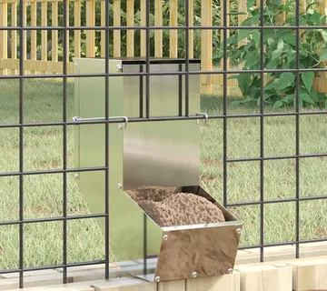 vidaXL Hranilica za zečeve Srebrno 12,5 x 26 x 28,5 cm 1 kg - Venlo