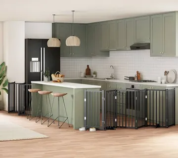 vidaXL Vrata za pse s vratašcima 15 panela sklopiva 750 cm drvo topole - Venlo