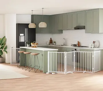 vidaXL Vrata za pse s vratašcima 12 panela sklopiva 960 cm drvo topole - Venlo