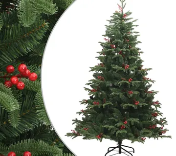 vidaXL Umjetno božićno drvce sa šarkama, šiškama i bobicama 180 cm - Venlo