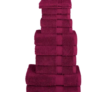 vidaXL 12-dijelni vrhunski set ručnika SOLUND bordo 600 gsm - Venlo