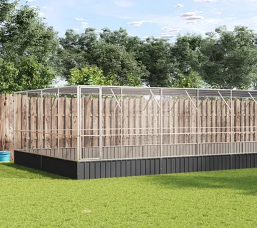 vidaXL Kavez za ptice s produžetkom srebrni 832x414x212 cm čelični - Venlo